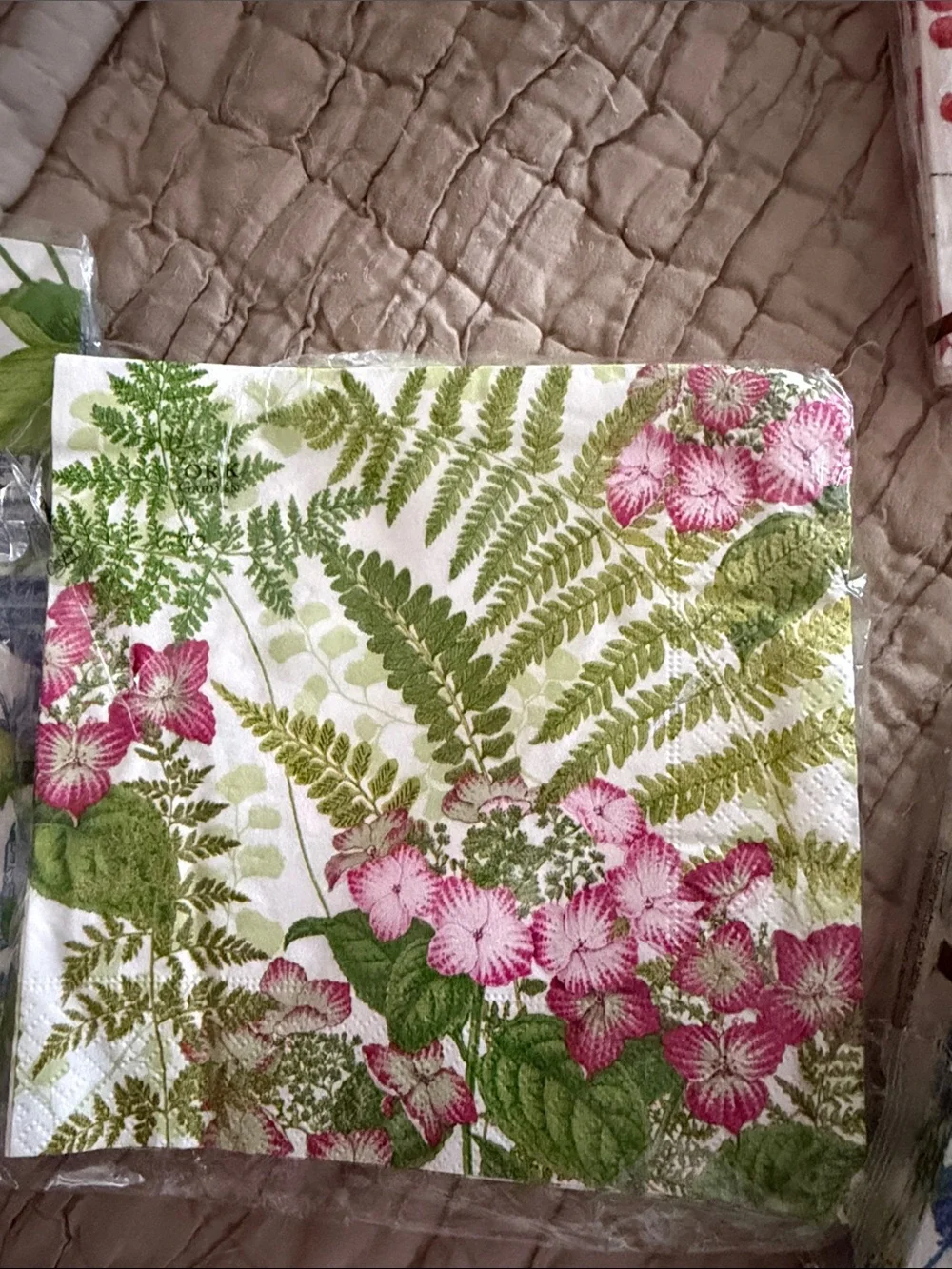 Caspari napkins 4 red berryFloral 11 strawberry 16 fern garden 17 pots  13 punch